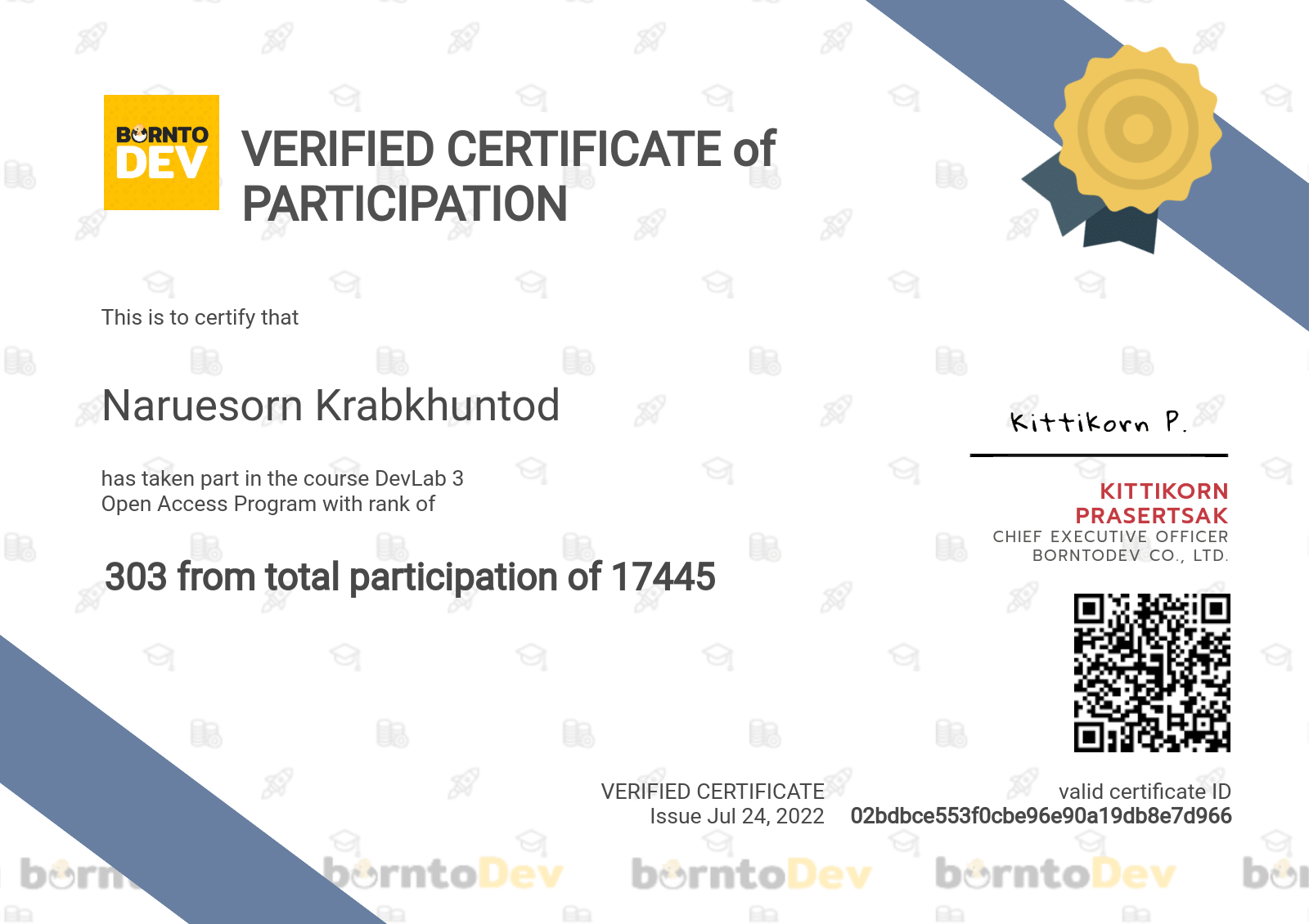 Top 303 from 17,445 participants of DevLab